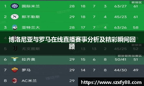 博洛尼亚与罗马在线直播赛事分析及精彩瞬间回顾